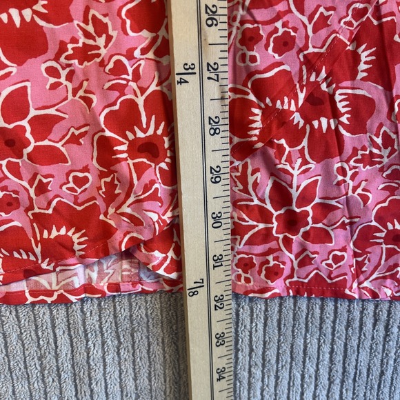 J. Crew Skirt Women's M Floral Midi Wrap Cottagecore Pink & Red Elastic Waist‎ - Picture 4 of 9
